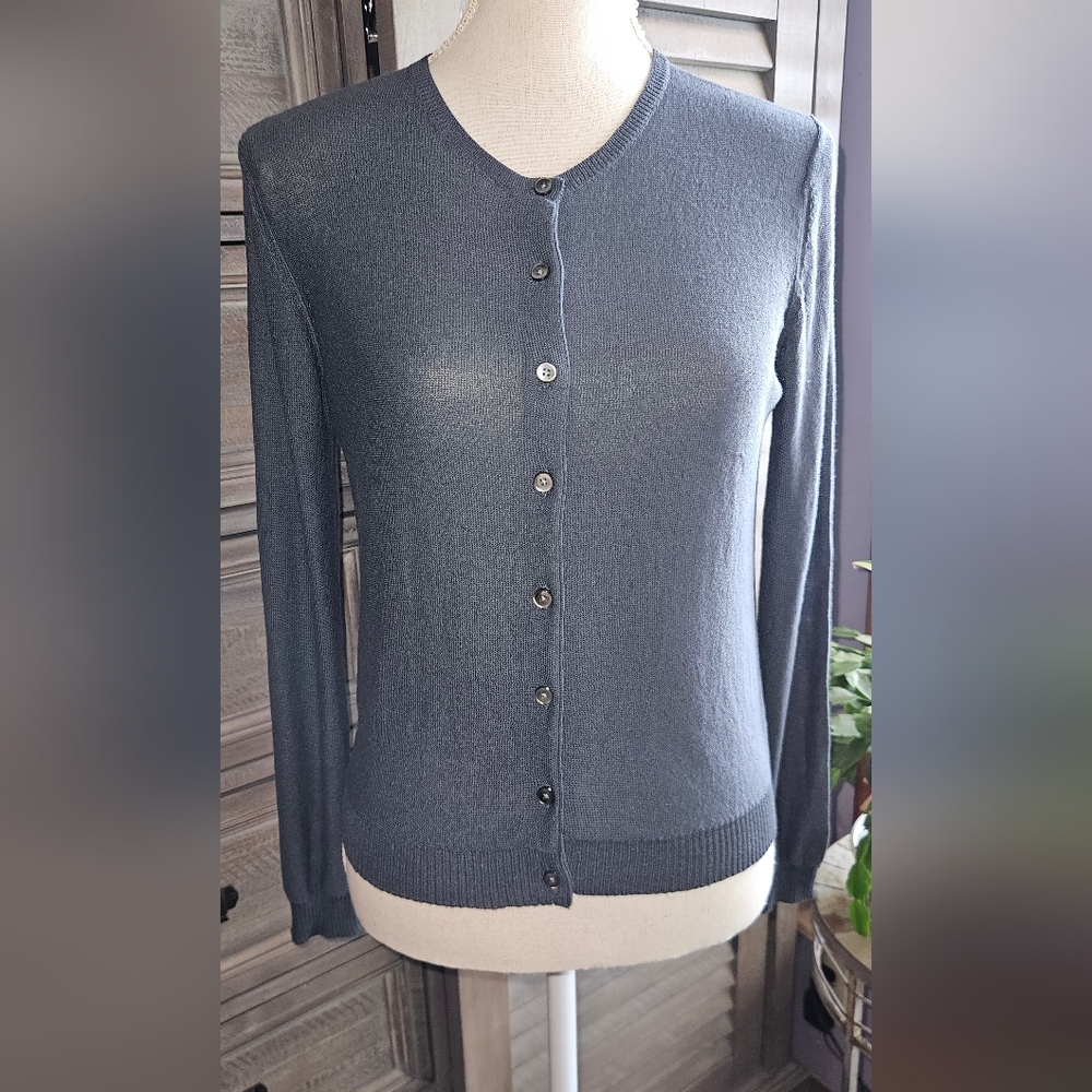 GAP Women's Charcoal/Steel Blue Cardigan Sweater